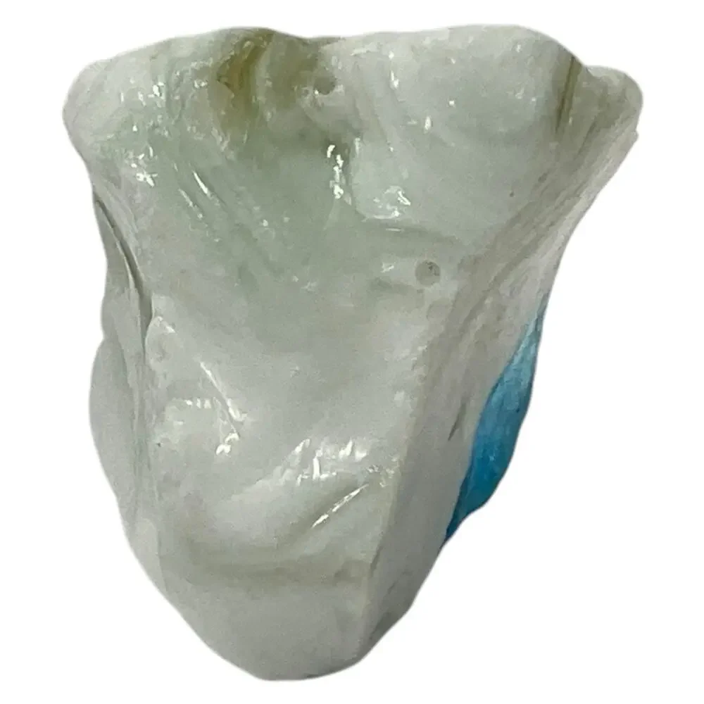 Milk Glass Satin Blue Tipped Art Glass Cullet Glowing Manganese Slag‎ #5GL141